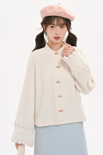 Retro Chinese-style Shirt + Skirt + Vest