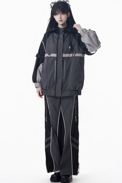 Mode Style Dark Jacket + Long Pants + Skirt + Leg Warmers