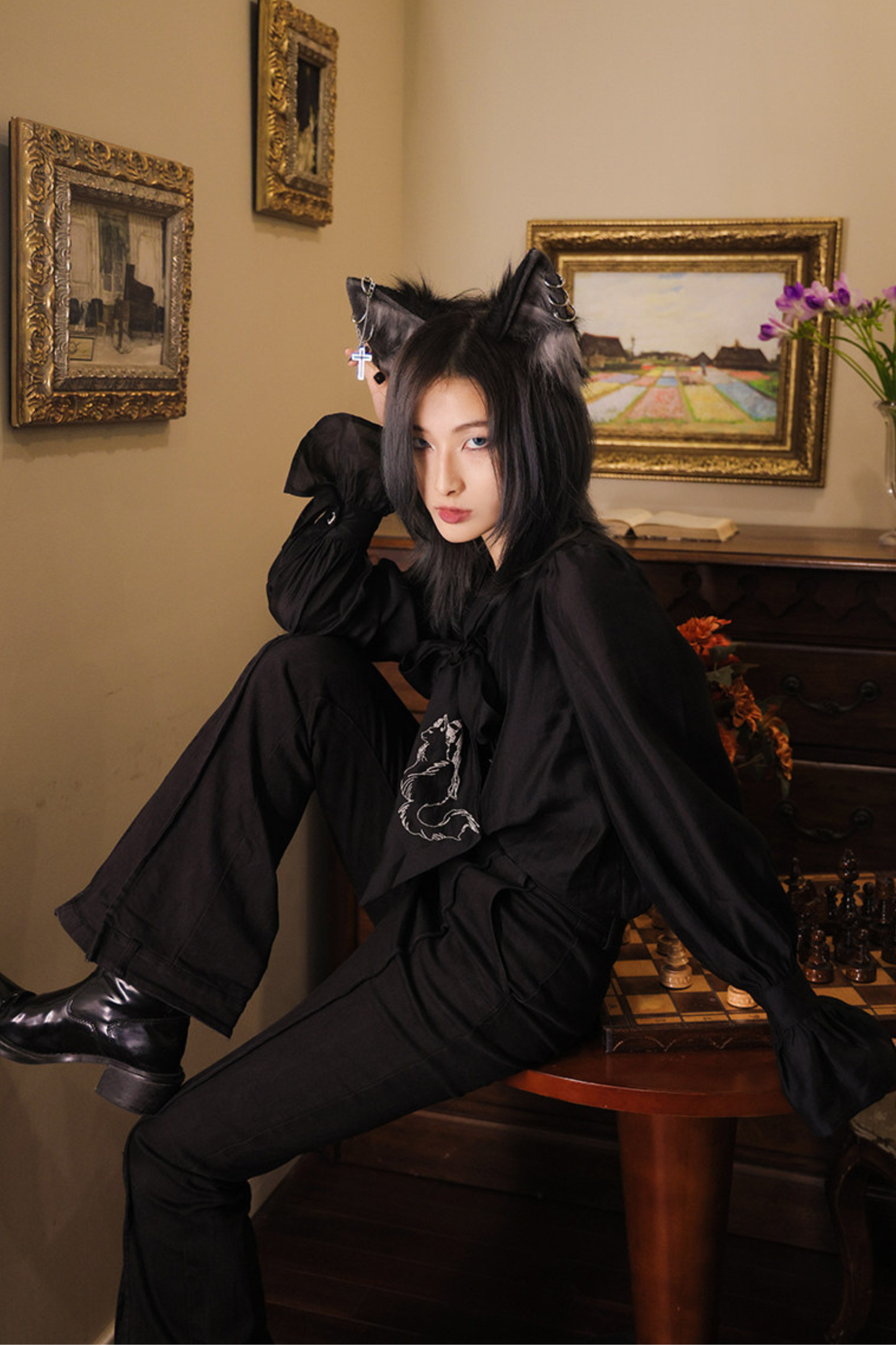 Chiffon Dark Shirt