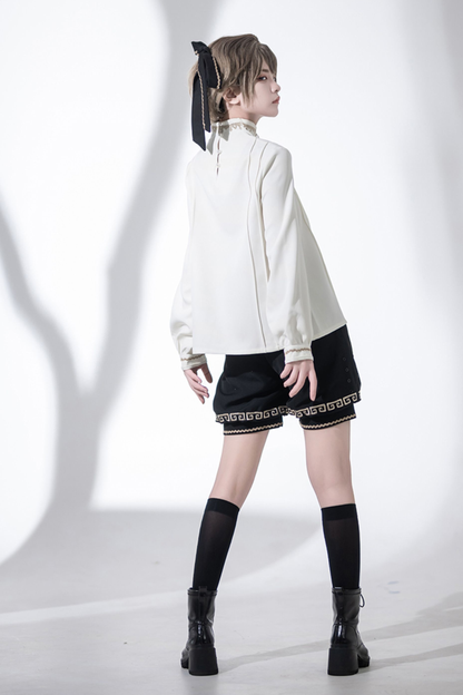 Retro Stand Collar Shirt + Shorts + Jacket