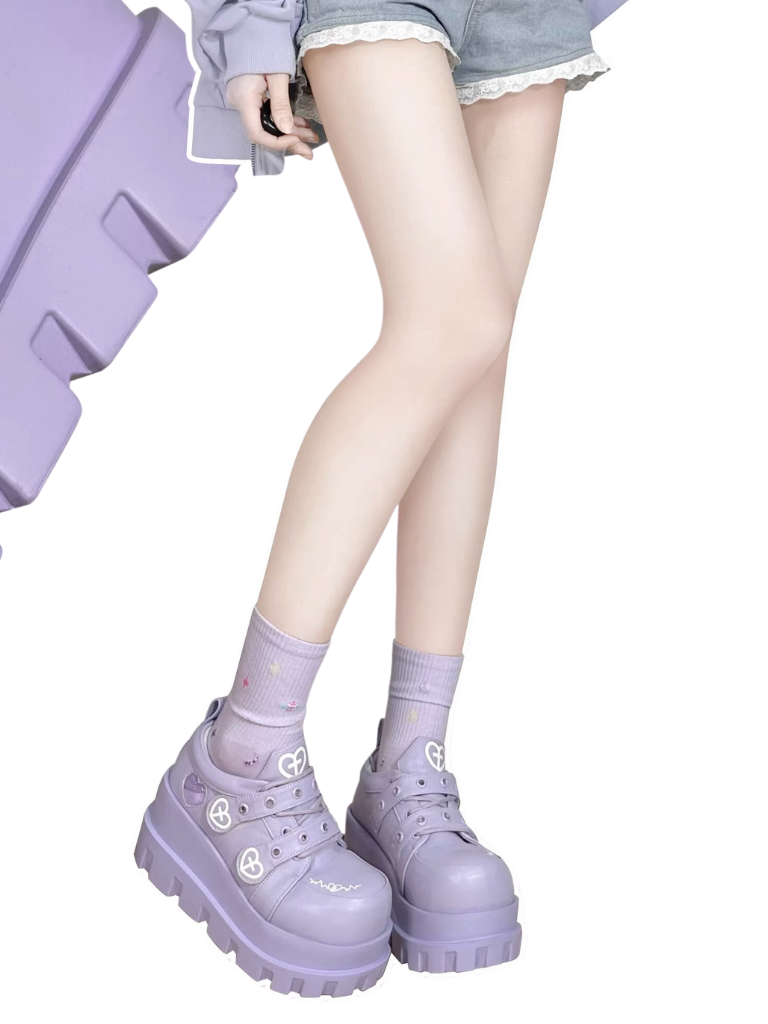 Punk Love Cross Macaron Subculture Platform Shoes