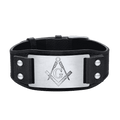Flash Masonic Cuff Bracelet Leather Wristband for