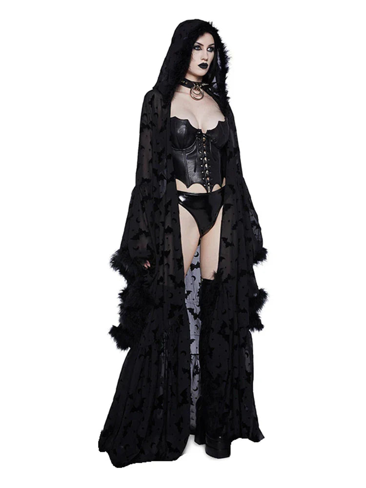 Long Gothic Cape Black