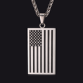 American Flag Dog Tag Pendant Nekclace for