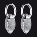 American Football Dangle Hoop Earrings for