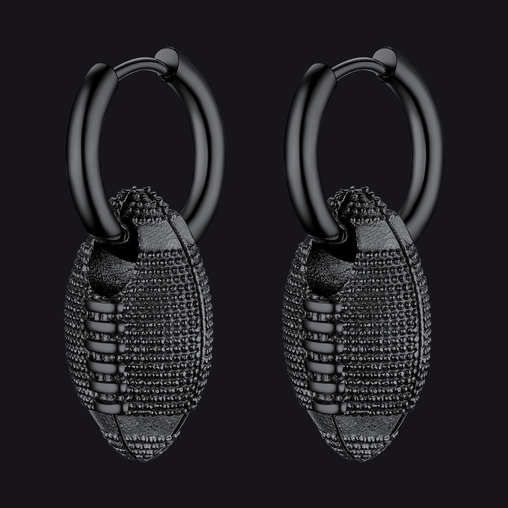 American Football Dangle Hoop Earrings for