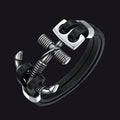 Viking Stainless Steel Anchor Black Leather Bracelet for