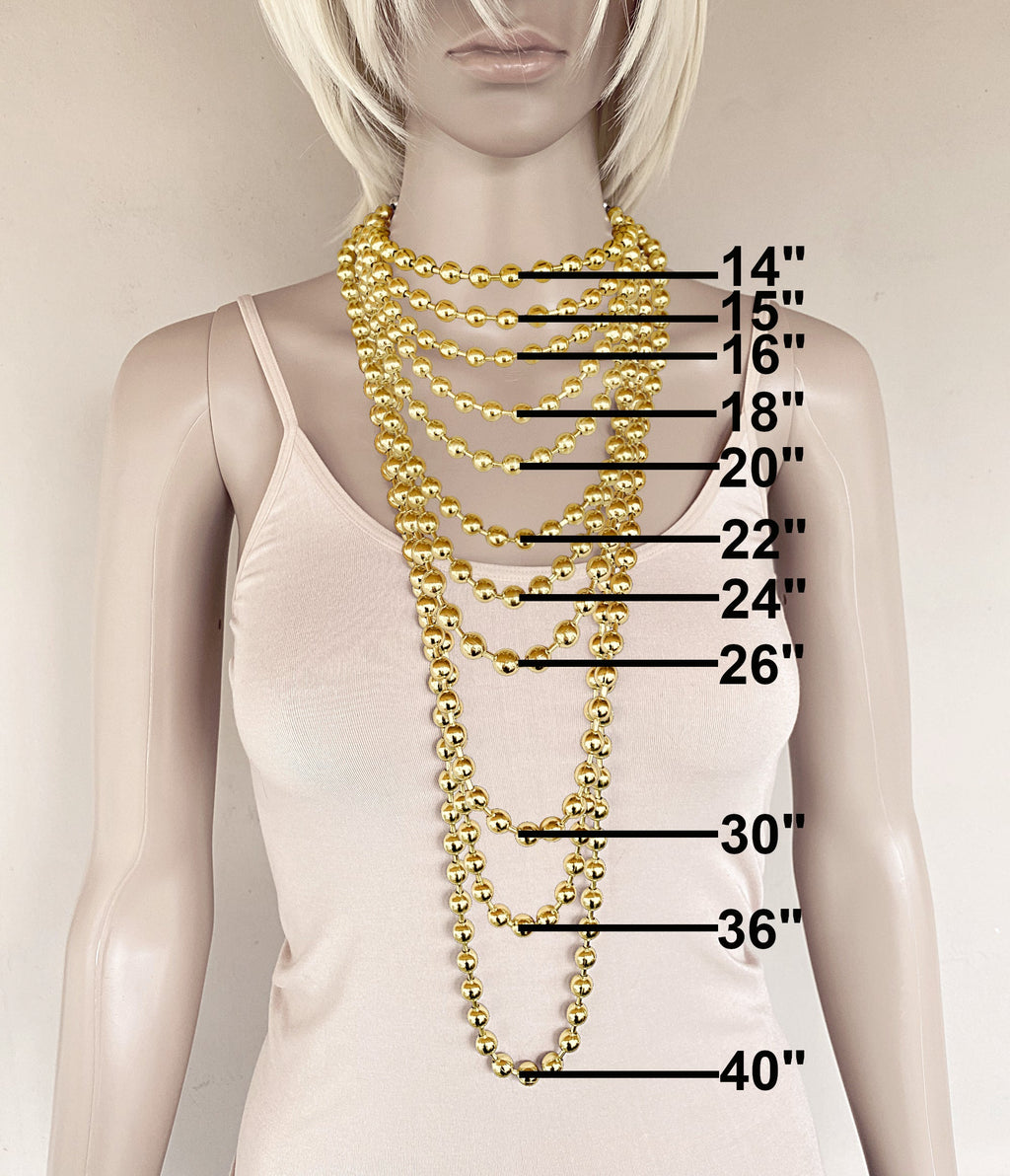 9.5mm Extra Large Gold Brass Ball Chain Necklace
