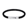 Clasp Braided Genuine Leather Bracelet for