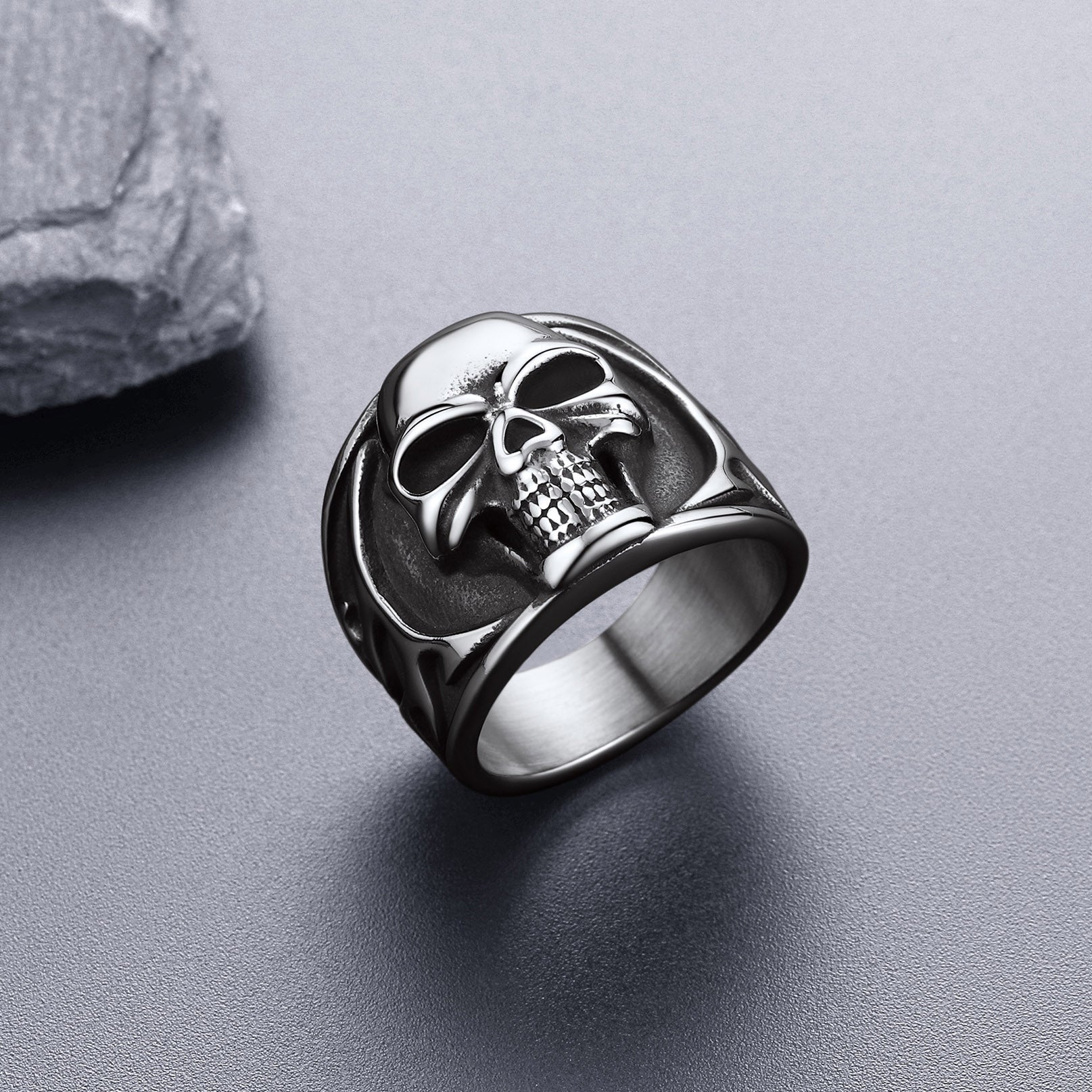 Gothic Frame Skull Ring Stainless Steel Ring for