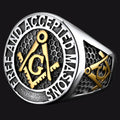 Stainless Steel Masonic Signet Ring for Freemasonry