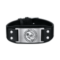 Viking Nordic Wolf Black Leather Bracelet Wristband for