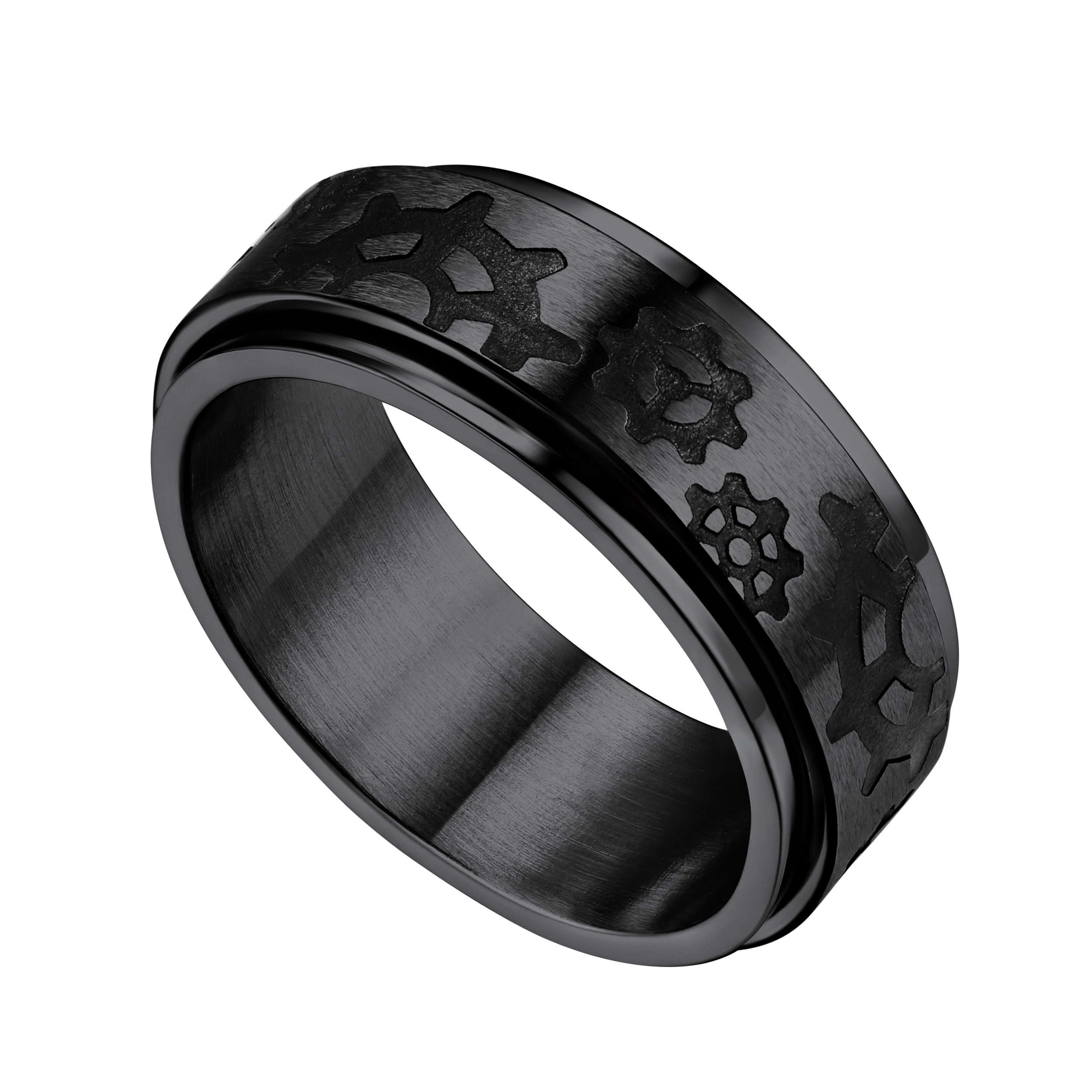Flash 8mm Rotatable Star Moon, Sun Turning Ring for