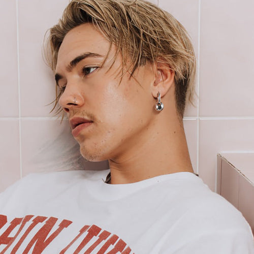 Baseball Drop Hoop Earrings for