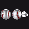 Sterling Silver Baseball Stud Earrings for
