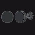 Sterling Silver Viking Runes Black Onyx Stud Earrings for