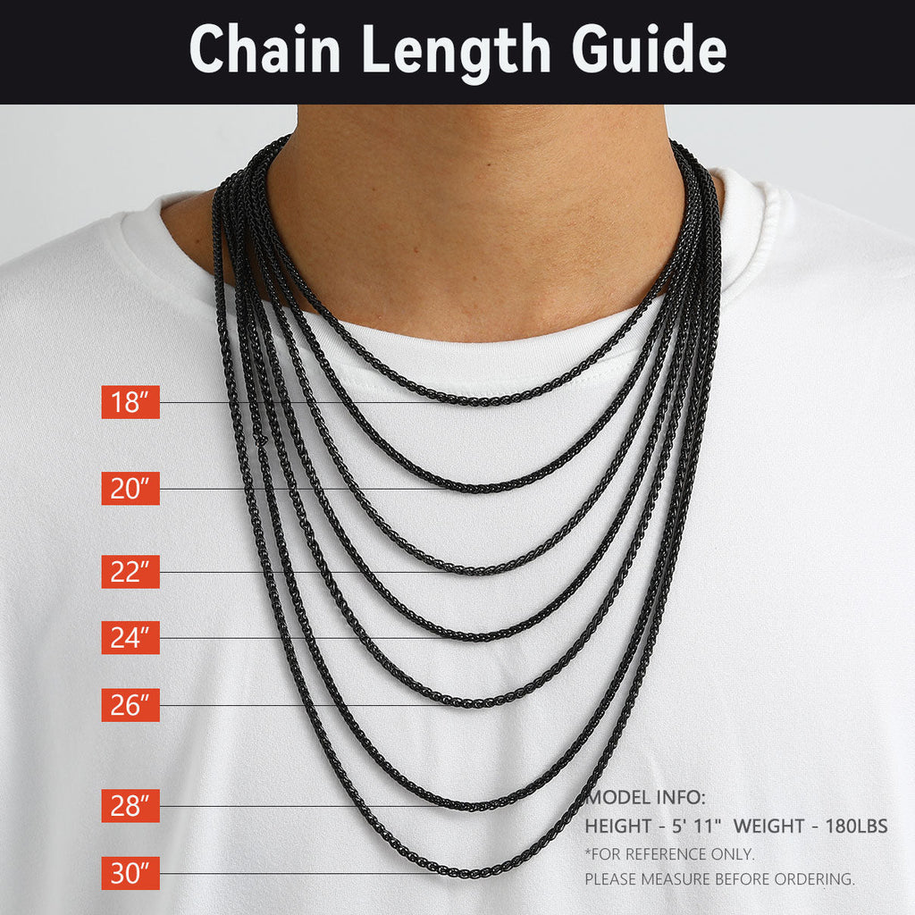 Spiga Wheat Chain Stainless Steel Link Necklace for