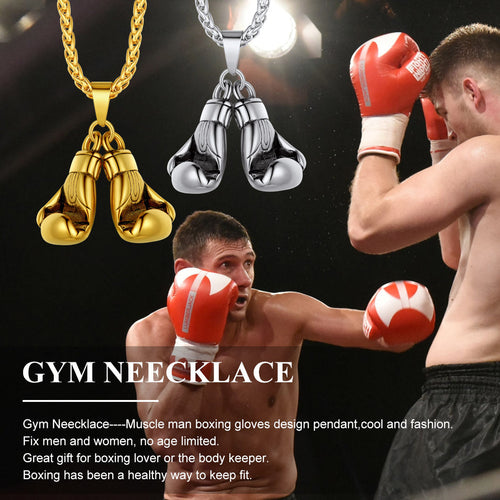 Boxing Gloves Pendant Necklace for