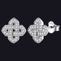 Cubic Zirconia Celtic Knot Earrings for in Silver
