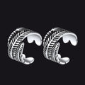 Sterling Silver Feather Ear Cuff Earrings for