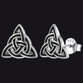 Flash S925 Black Celtic Knot Stud Earrings for