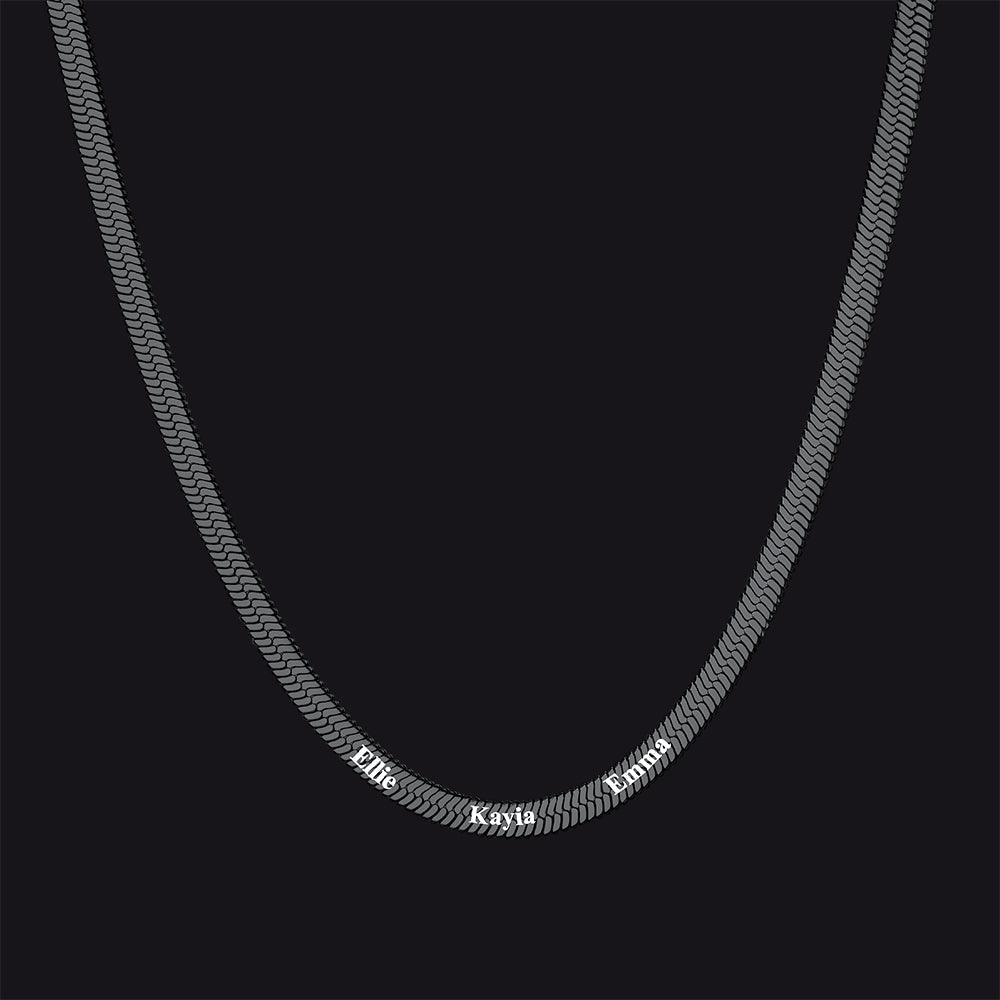 Customized Engraved Name Snake Chain Choker Necklace for