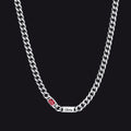 Customized Birthstone Cuban Chain Necklace With Name for