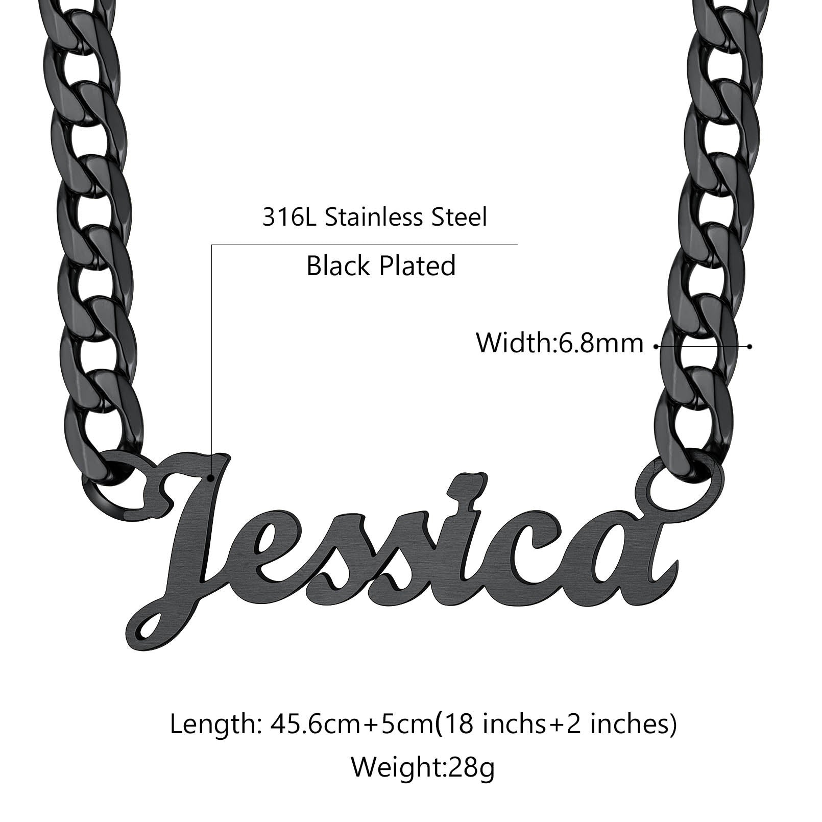 6mm Custom Nameplate Chain & Bracelet Set for