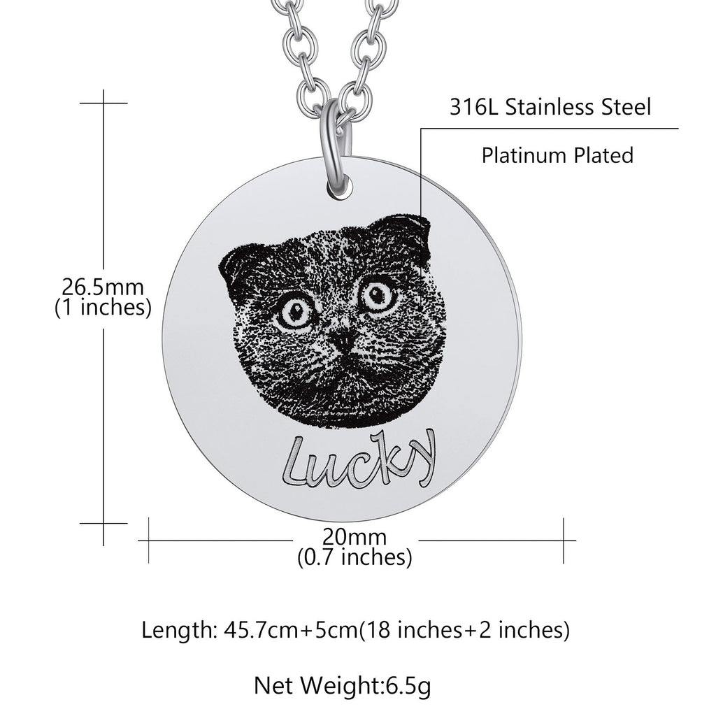 Personalized Pet Portrait Necklace Memorial Gift