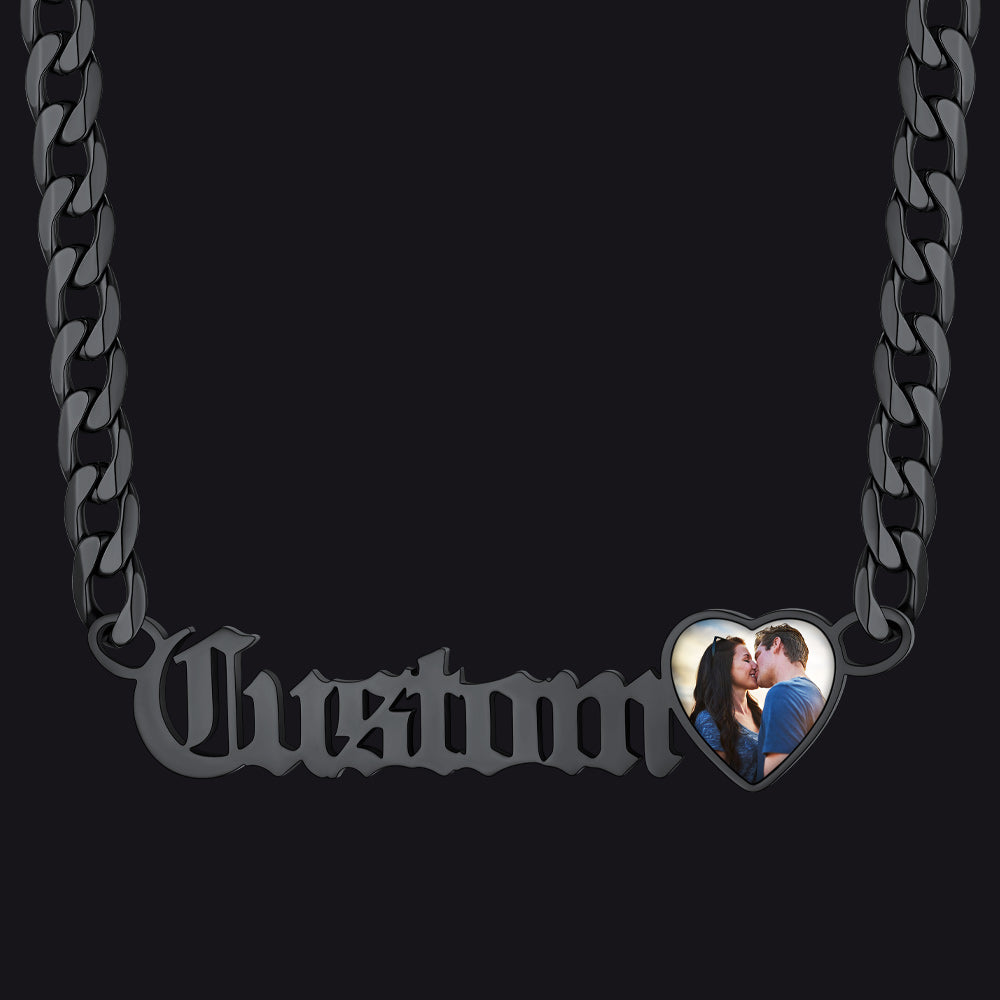 Customized Nameplate Cuban Chain Necklace With Picture Gift for