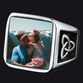 Personalized Custom Photo Ring With Knot for