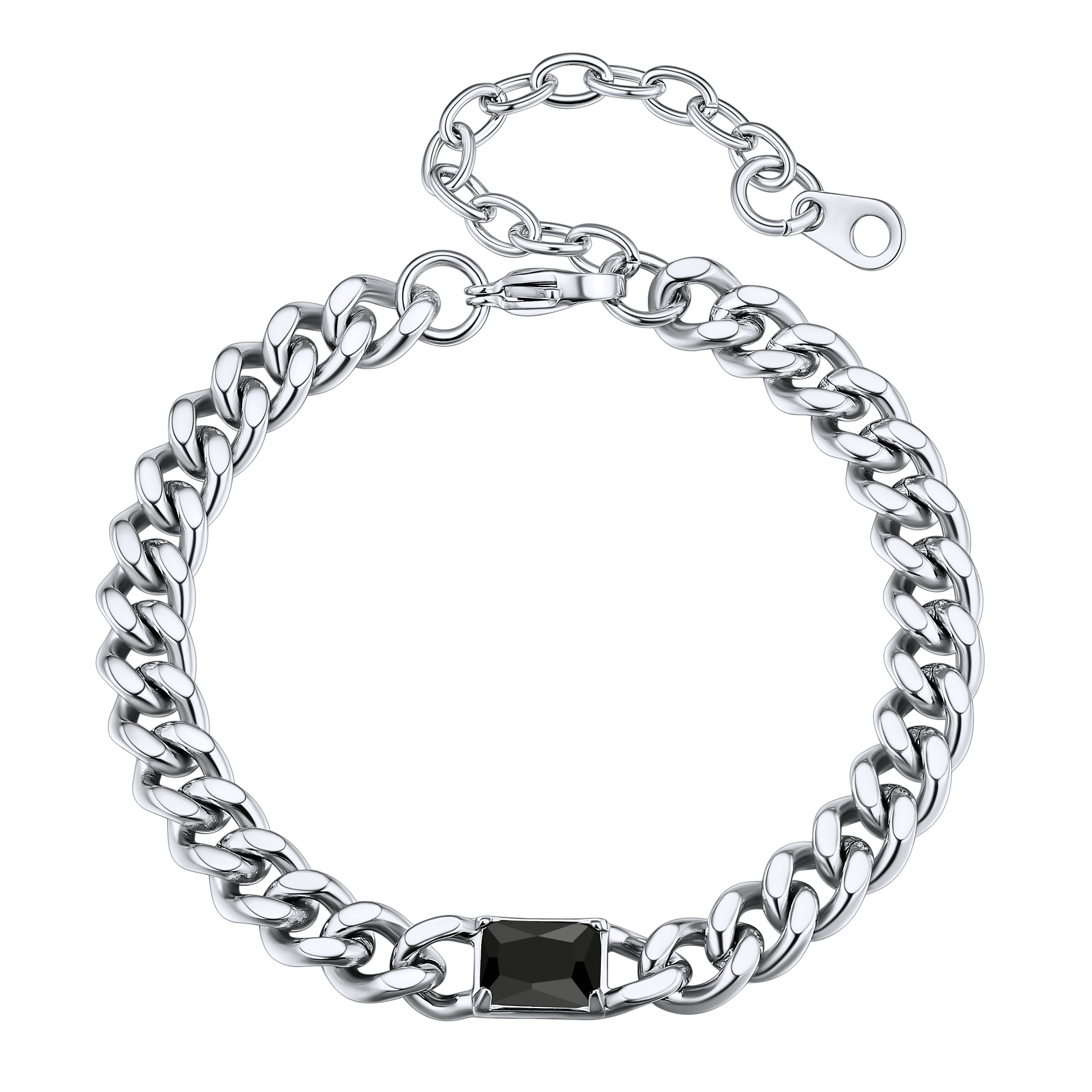 Flash Cubic Zirconia Thick Chain Bracelet for