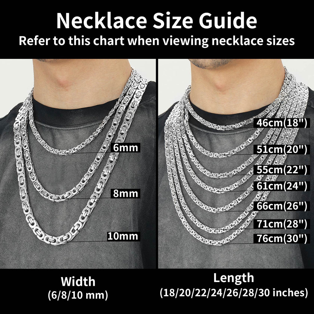 Byzantine Link Chain Stainlss Steel Necklace for