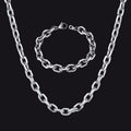 9mm Rolo Link Chain Necklace & Bracelet Set for