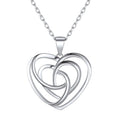 Sterling Silver Heart Celtic Knot Pendant Necklace for