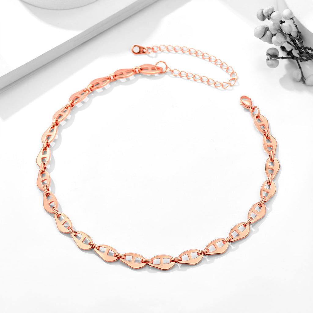 7.5mm Anchor Chain Link Choker Necklace for