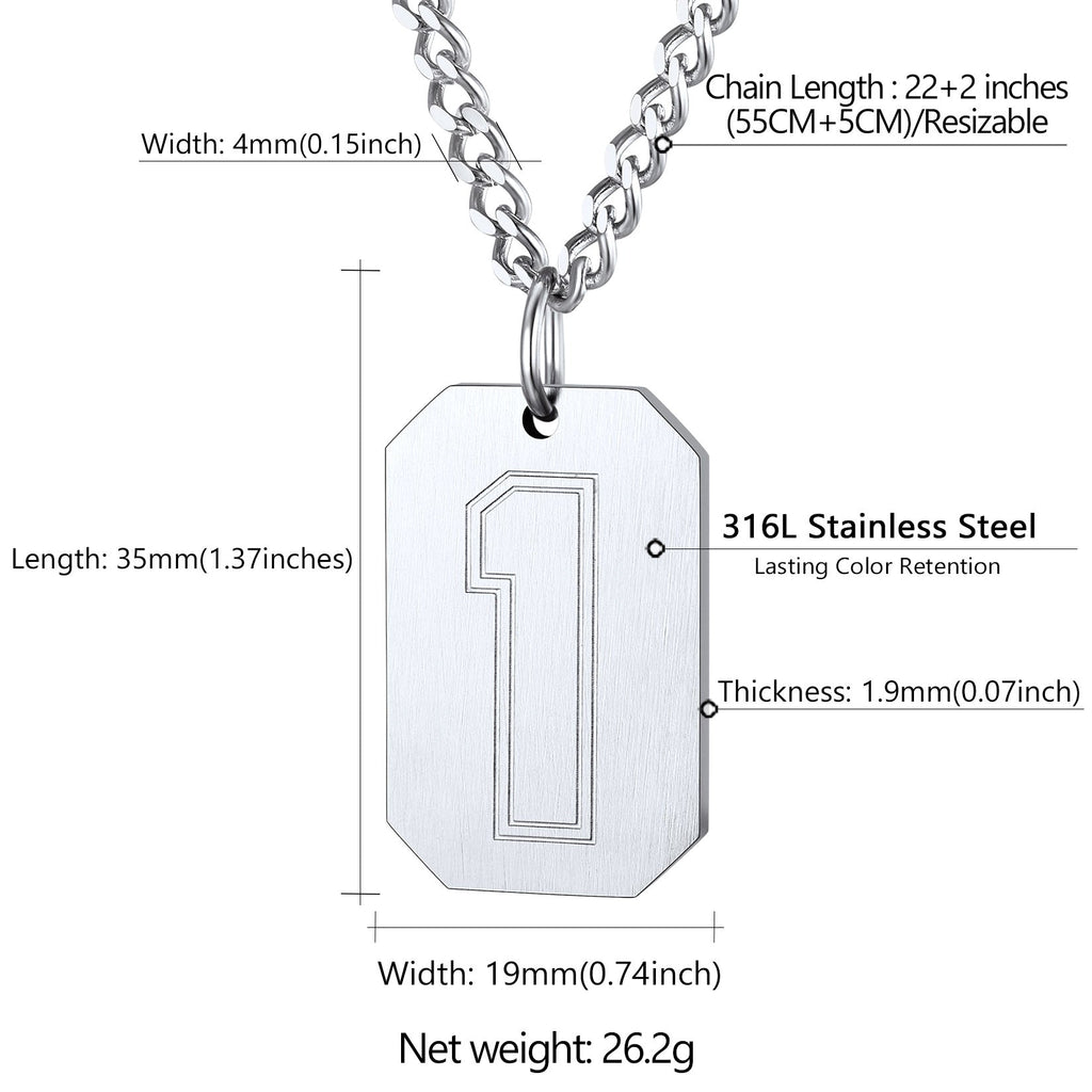 Custom Baseball Jersey Number Dog Tag Necklace for Sport