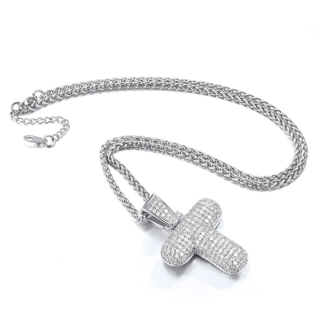 Diamond Bubble Letter Initial Necklace for