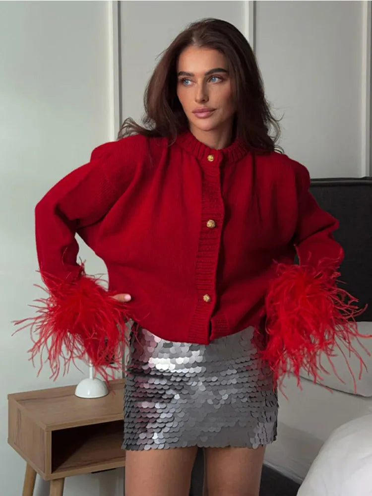 Party Cardigan Red