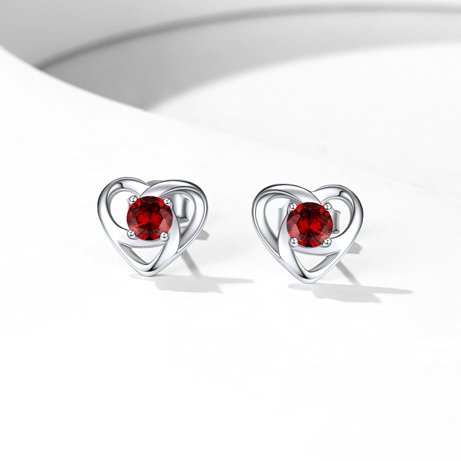 Sterling Silver Celtic Knot Birthstone Stud Earrings Birthday Gifts for