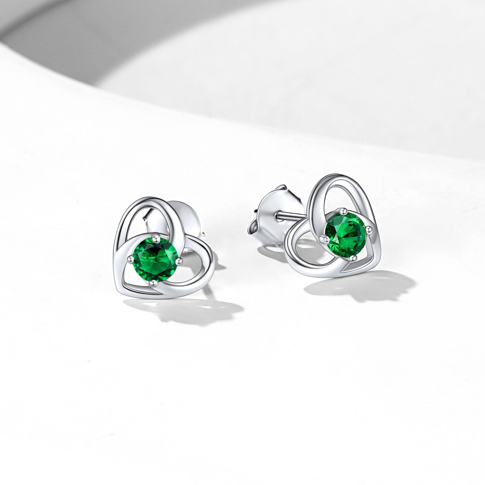 Sterling Silver Celtic Knot Birthstone Stud Earrings Birthday Gifts for