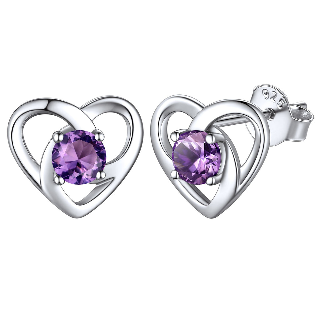 Sterling Silver Celtic Knot Birthstone Stud Earrings Birthday Gifts for