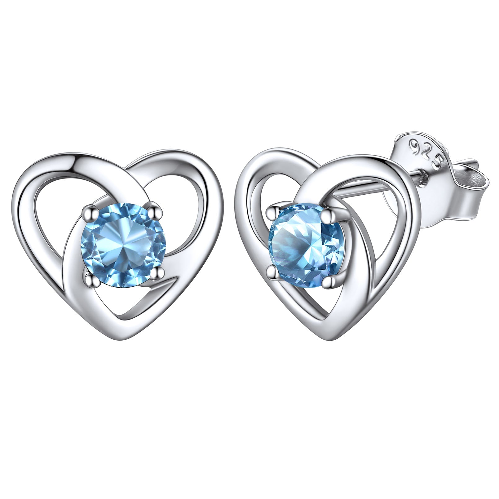 Sterling Silver Celtic Knot Birthstone Stud Earrings Birthday Gifts for
