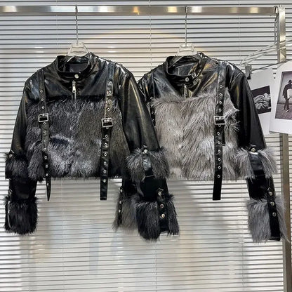 Faux Fur Jacket Black