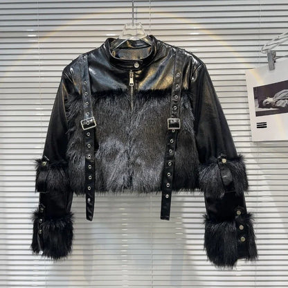 Faux Fur Jacket Black
