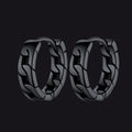 Chunky Cuban Chain Huggie Hoop Earrings for
