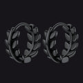 Sterling Silver Small Leaf Hoop Huggie Earrings for