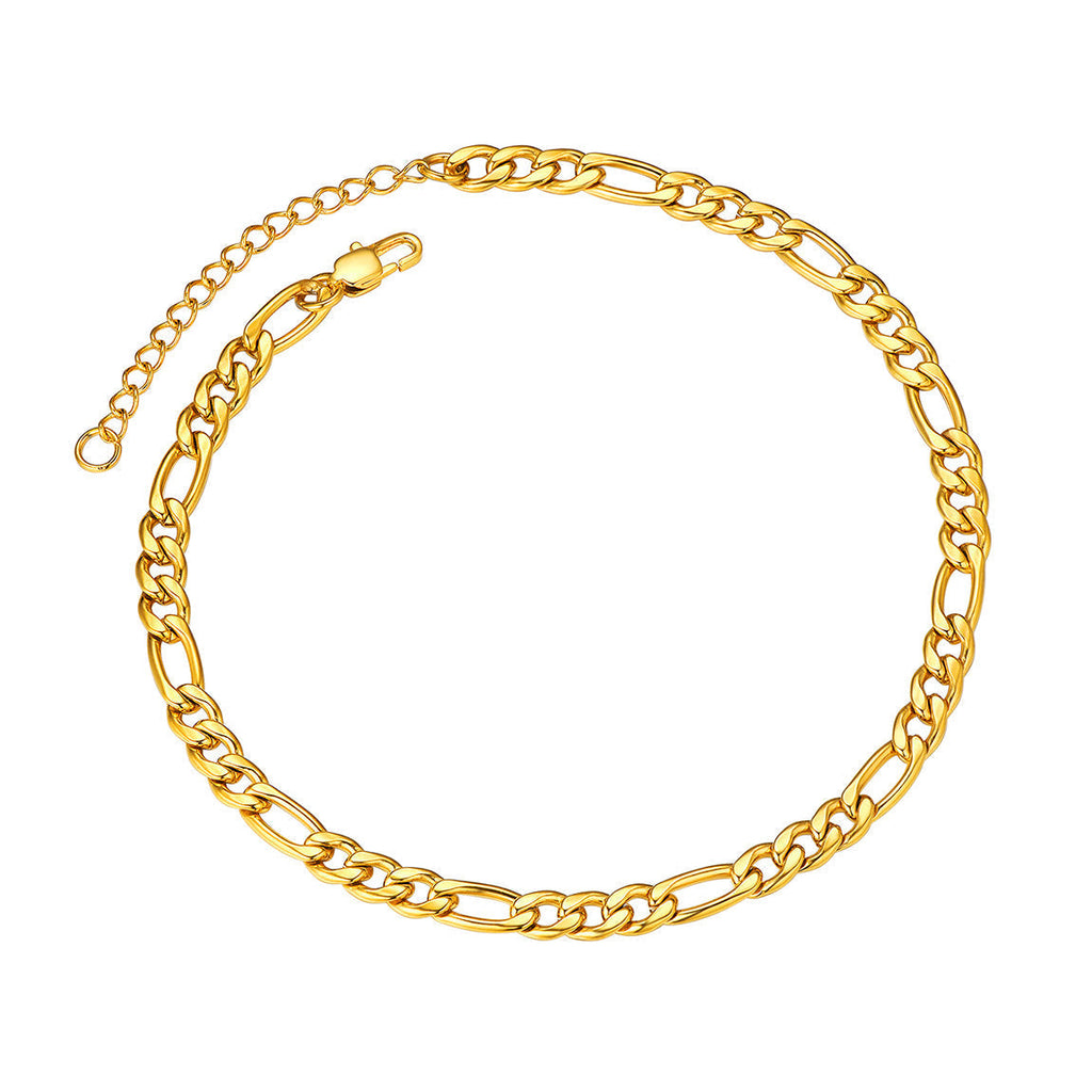 5mm Classic Figaro Link Anklet Bracelet for