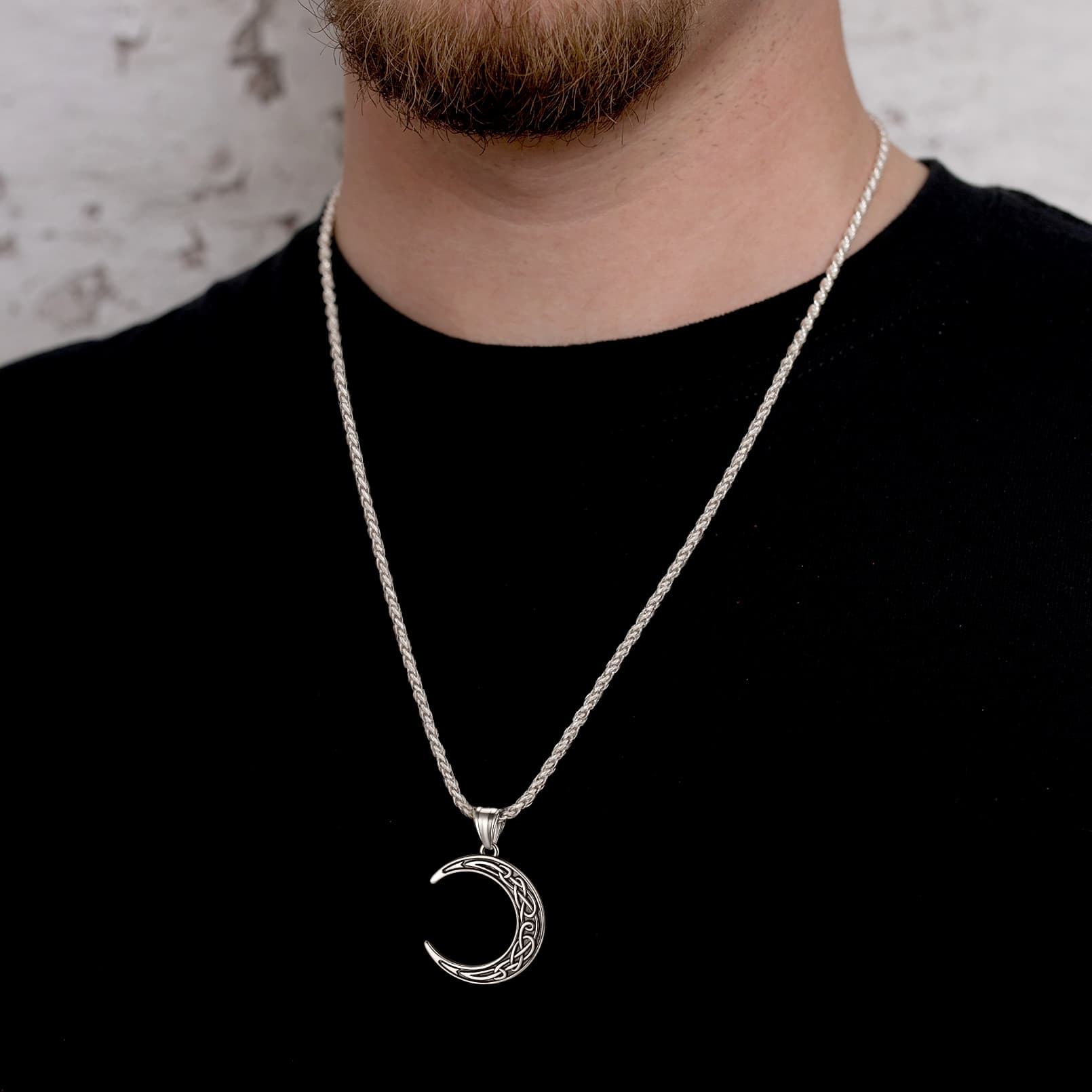 Flash Celtic Crescent Moon Necklace for /