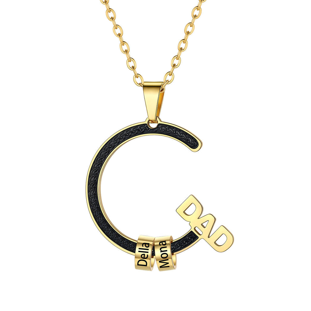 Personalized 1-5 Names Beads Necklace for Dad